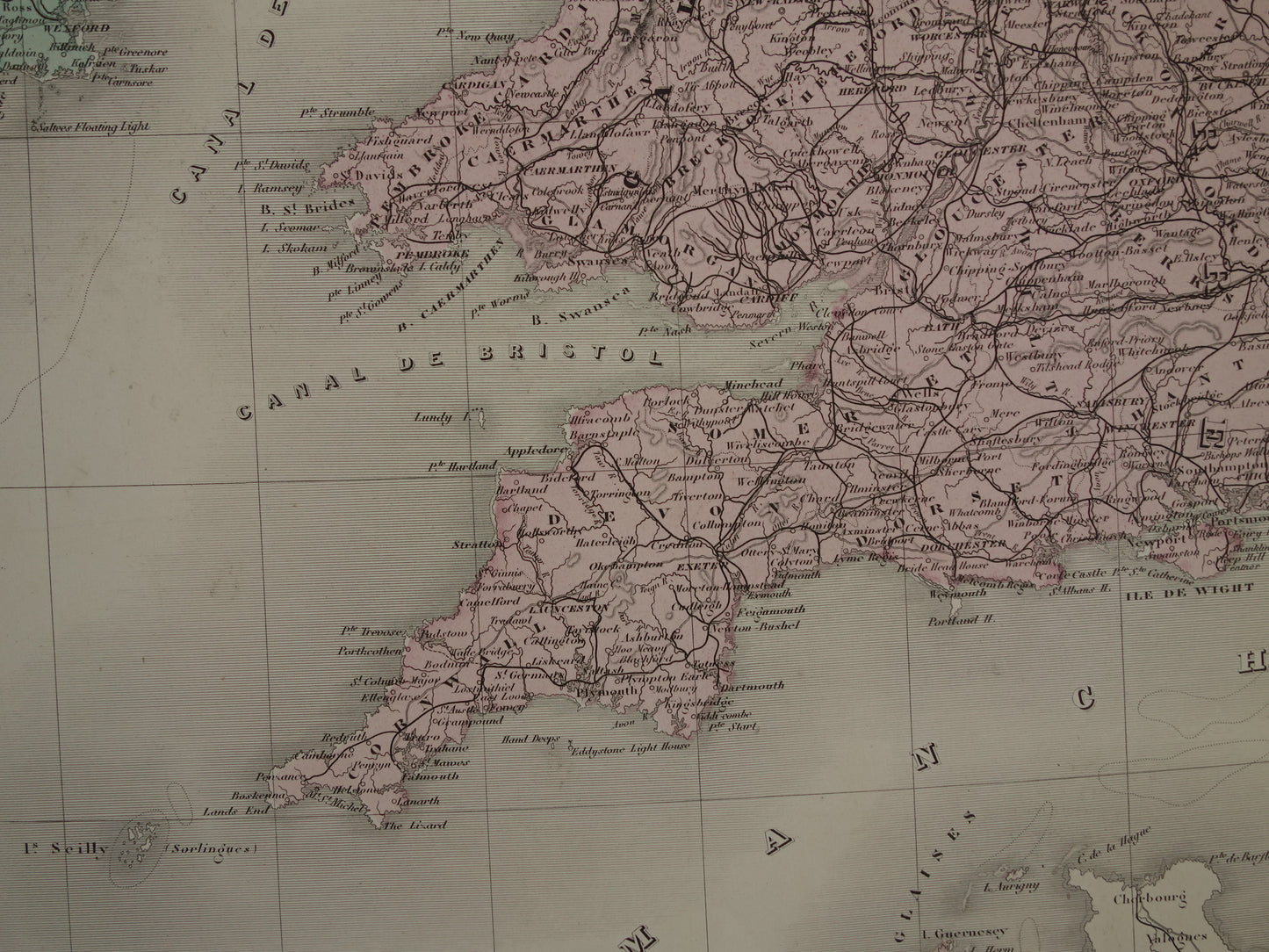 Oude landkaart van GROOT BRITTANIË en IERLAND Britse Eilanden Grote antieke Franse landkaart vintage poster