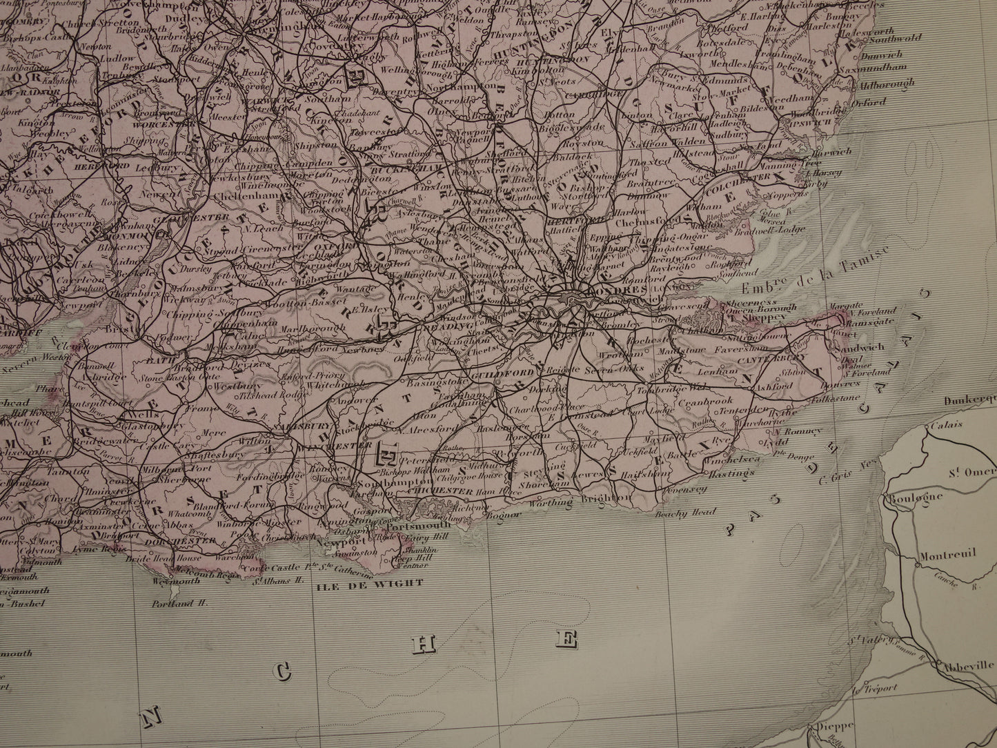 Oude landkaart van GROOT BRITTANIË en IERLAND Britse Eilanden Grote antieke Franse landkaart vintage poster