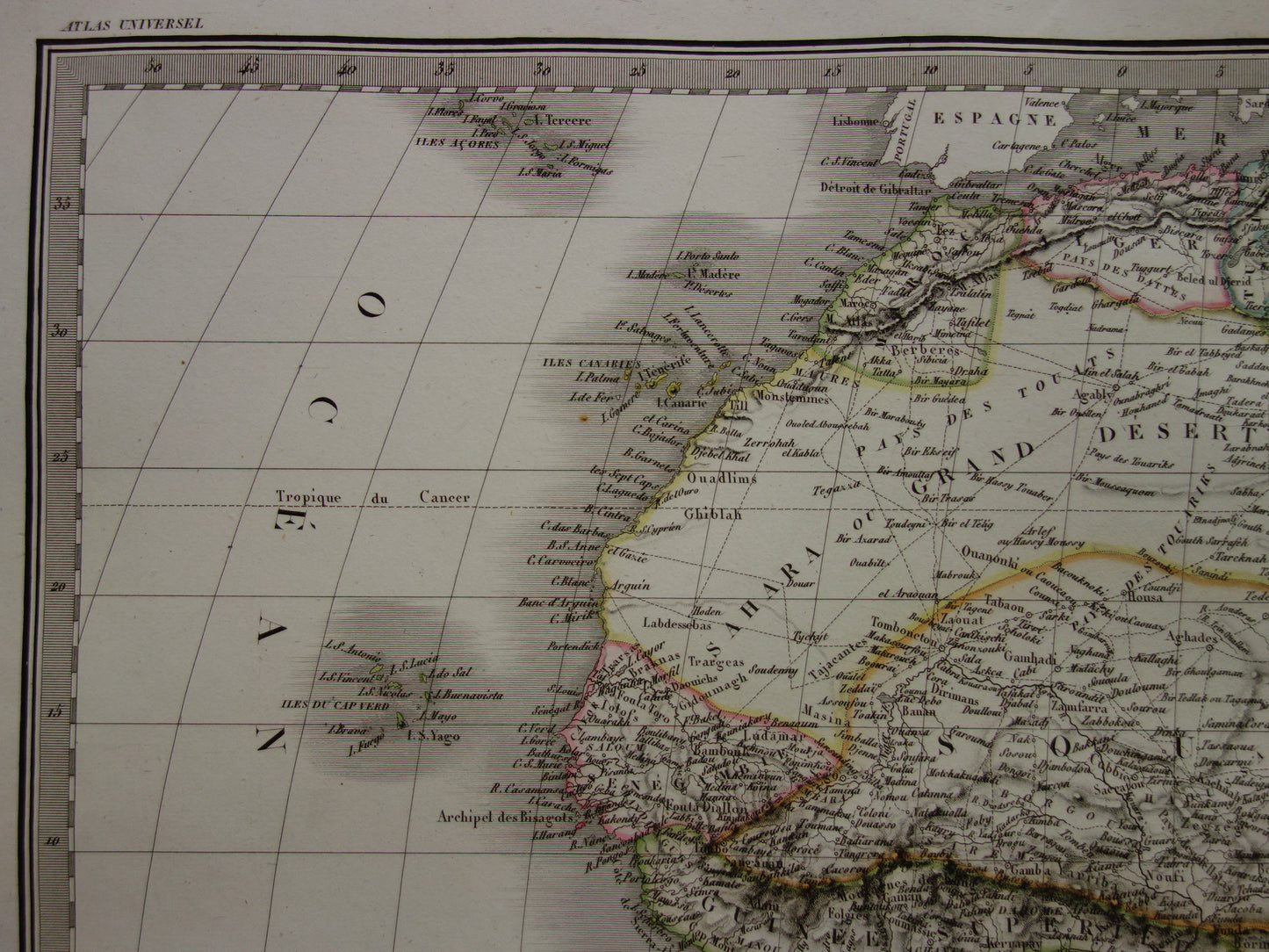 AFRIKA grote oude kaart van Afrika 190+ jaar oude landkaart van continent uit 1831 - originele vintage historische kaarten