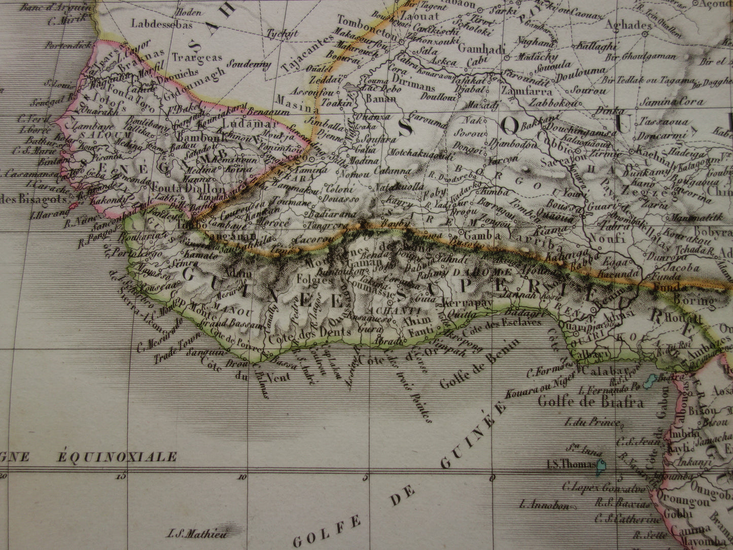 AFRIKA grote oude kaart van Afrika 190+ jaar oude landkaart van continent uit 1831 - originele vintage historische kaarten