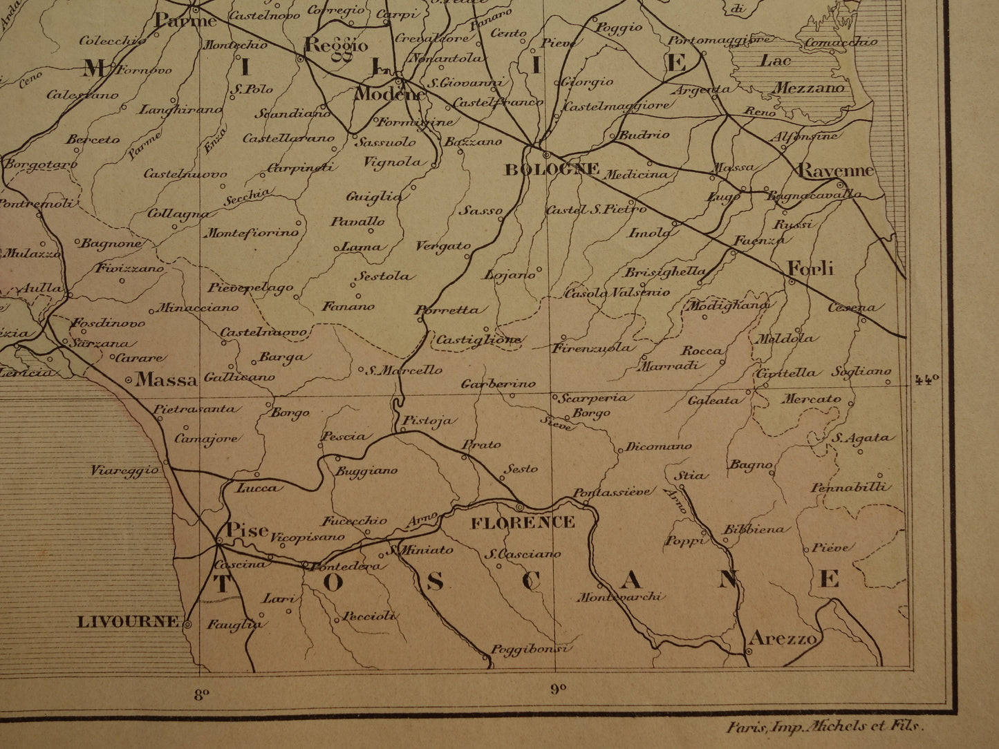 Oude kaart van Italië historische landkaart noord-Italie oude vintage kaarten