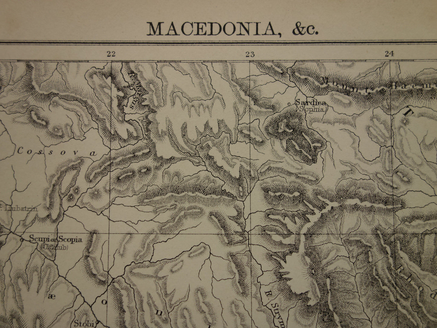 MACEDONIË oude kaart van Macedonie Madeira en Malta uit 1883 Originele antieke kaarten Gedetailleerde vintage landkaart