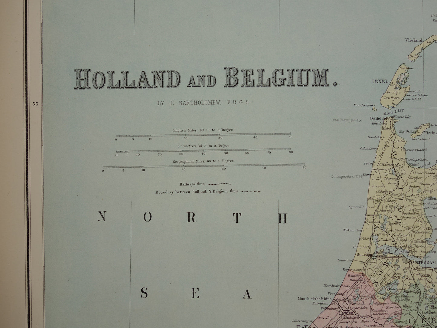 grote originele antieke landkaarten van Nederland te koop