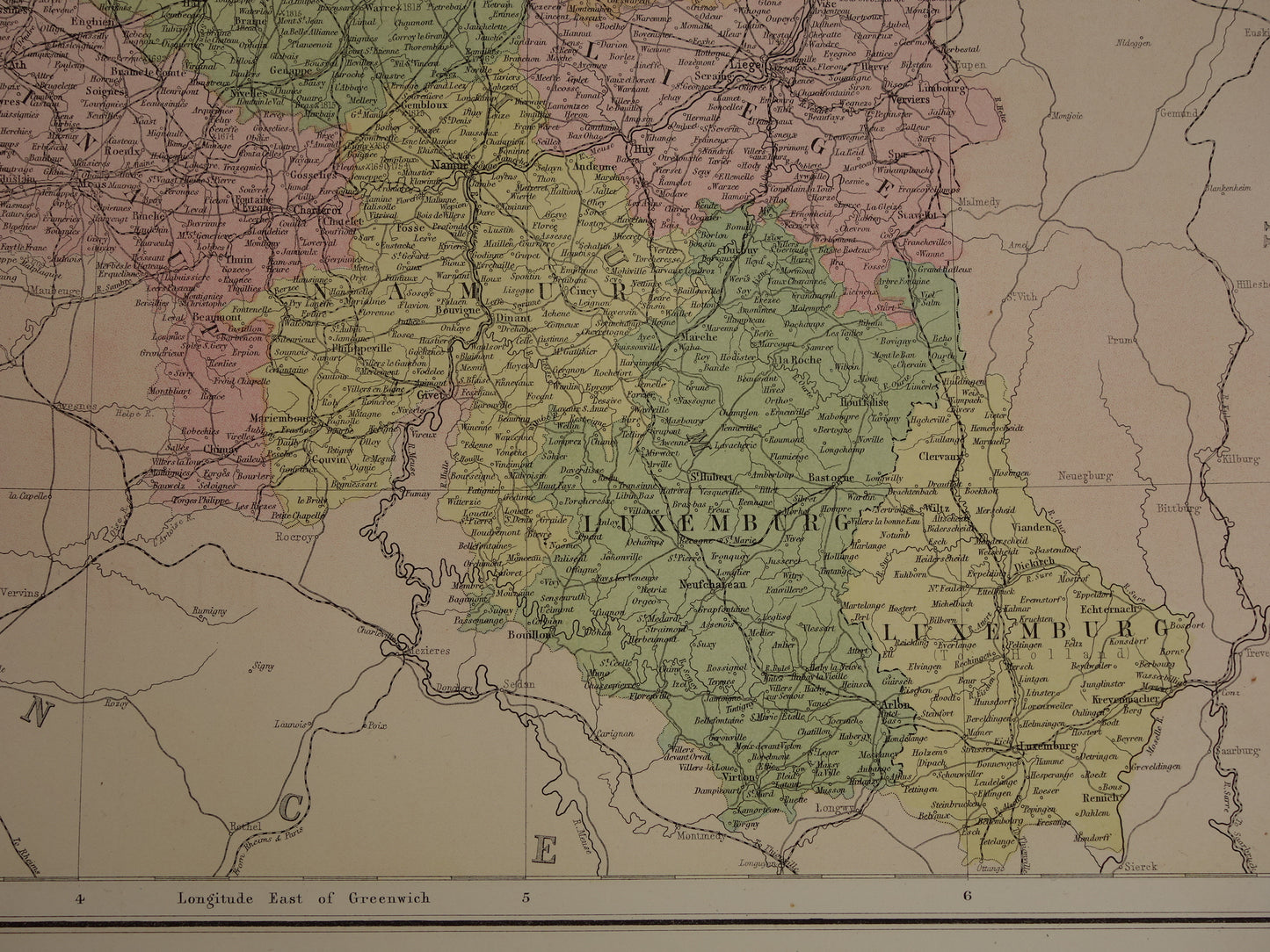 NEDERLAND grote oude kaart van Nederland uit 1875 originele antieke landkaart poster