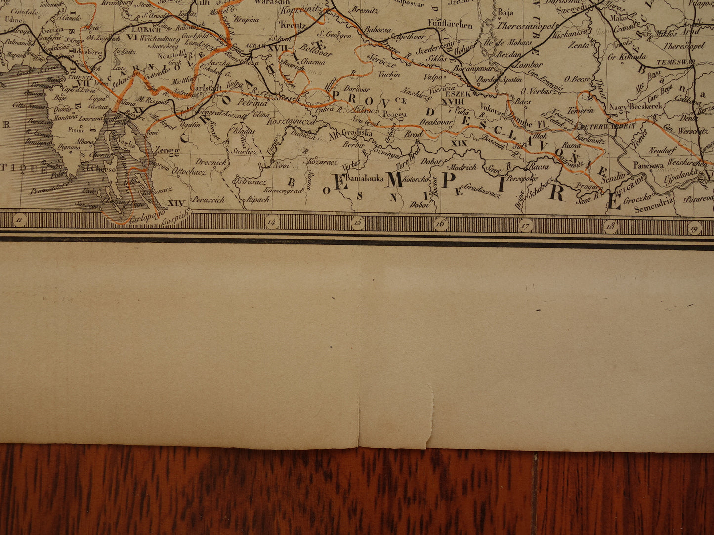 Kaart van Centraal-Europa in 1876 originele antieke handgekleurde oude landkaart poster van Duitsland, Polen Oostenrijk en Tsjechië