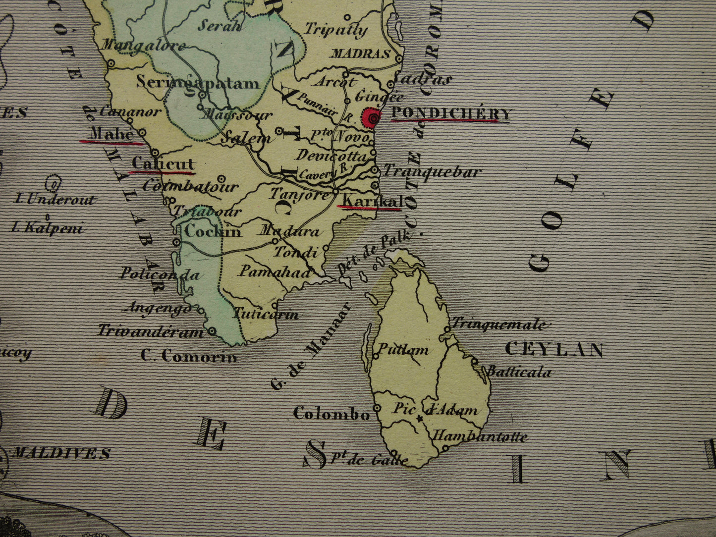 Oude kaarten van India en Sri Lanka kopen