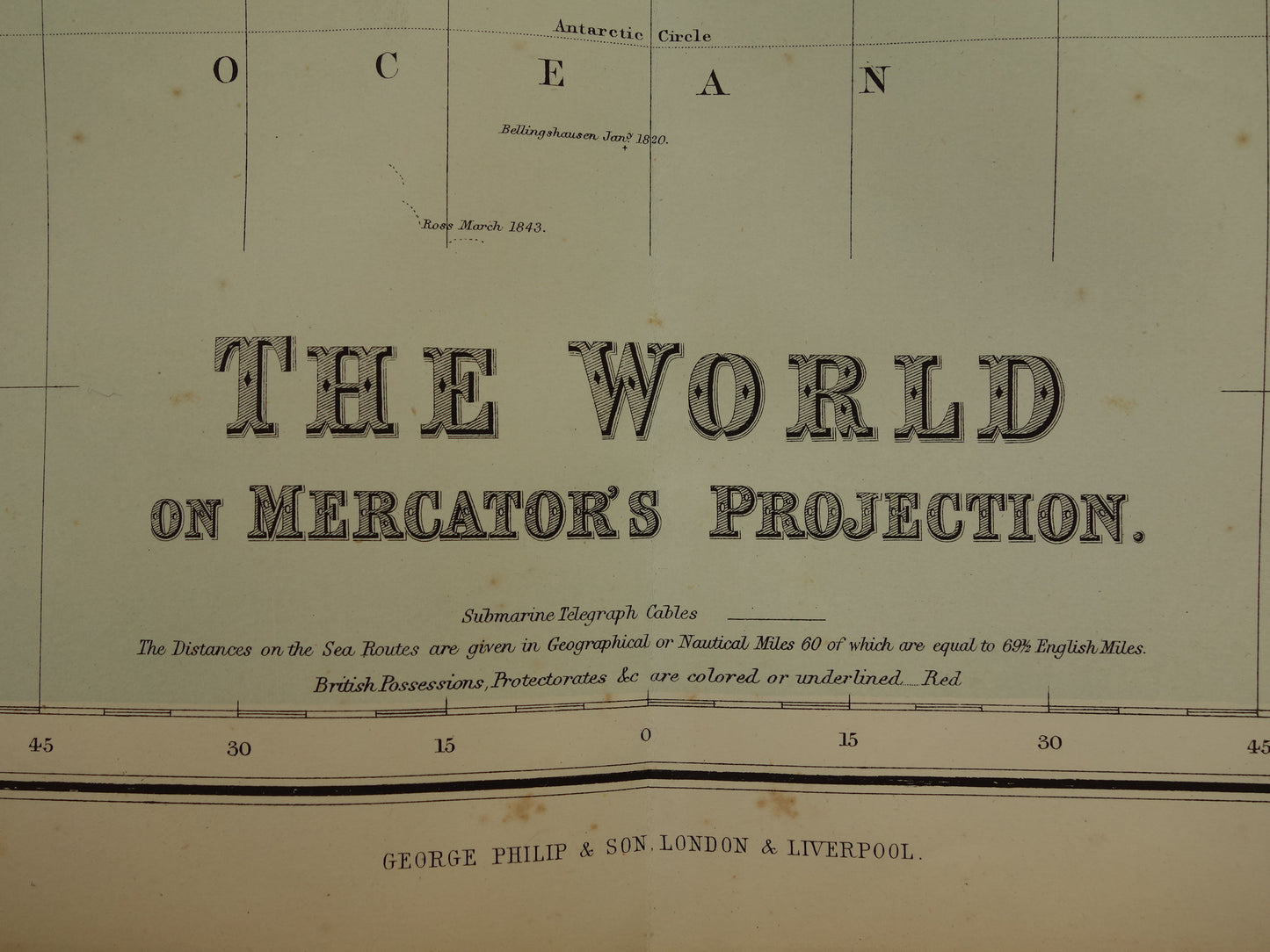 historische grote originele landkaart kaart van de wereld