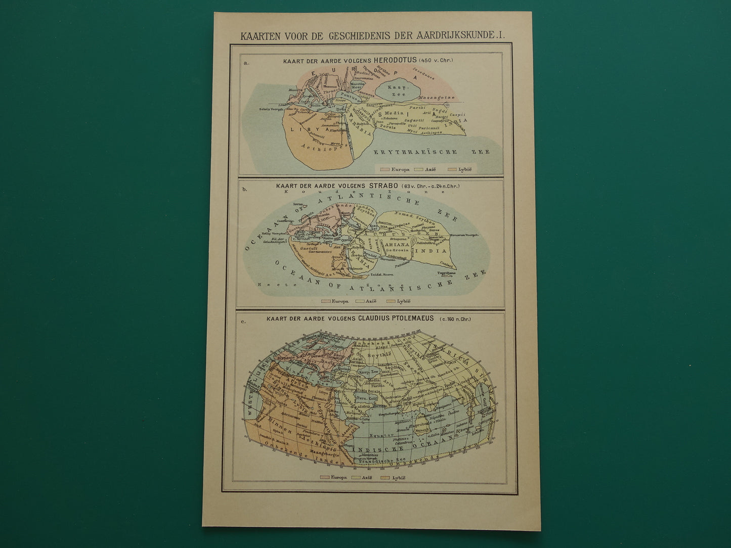 Geschiedenis van de cartografie oude kaarten van Herodotus Strabo en Ptolemaeus Kartografie Aardrijkskunde print