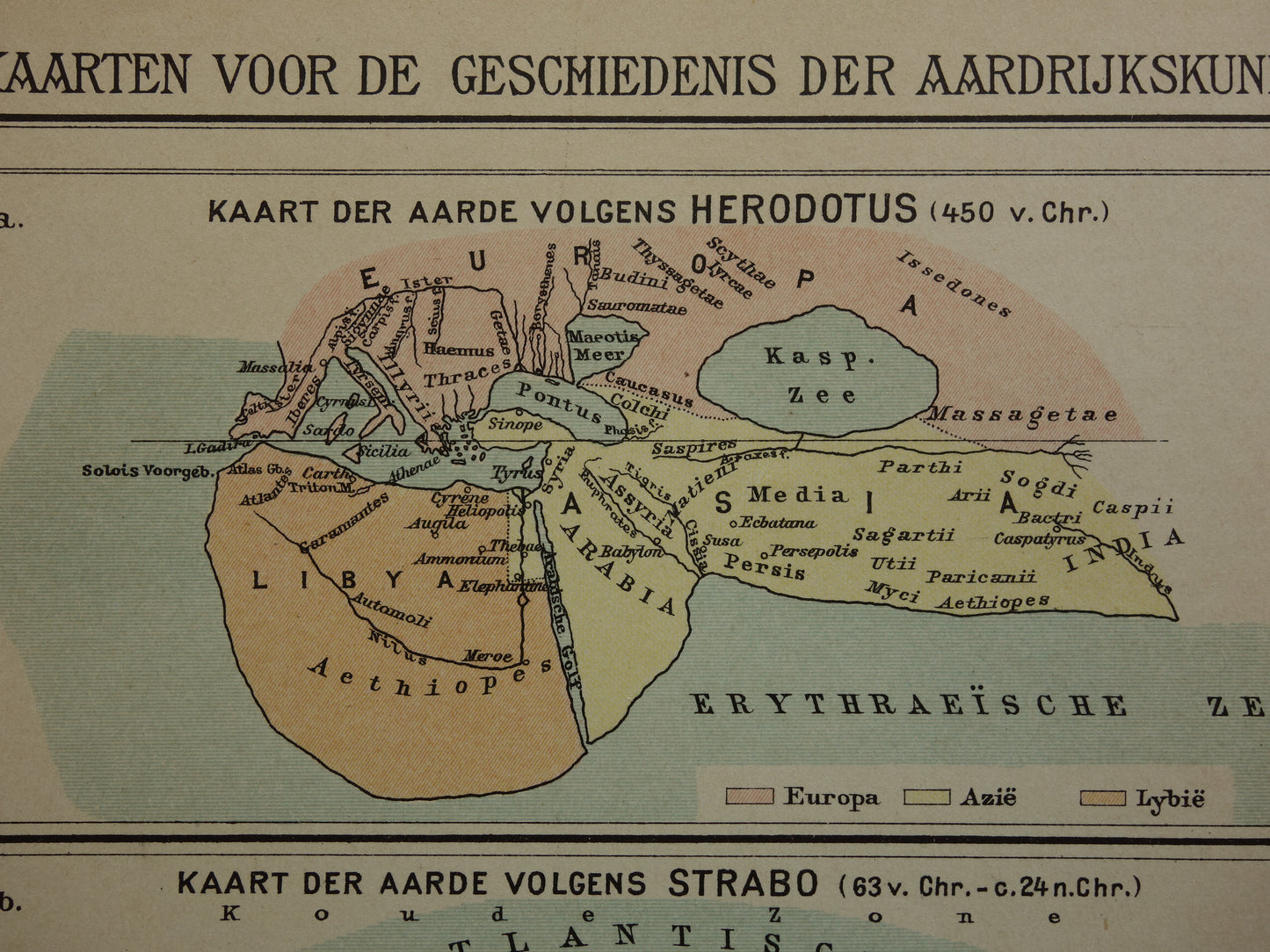 Geschiedenis van de cartografie oude kaarten van Herodotus Strabo en Ptolemaeus Kartografie Aardrijkskunde print