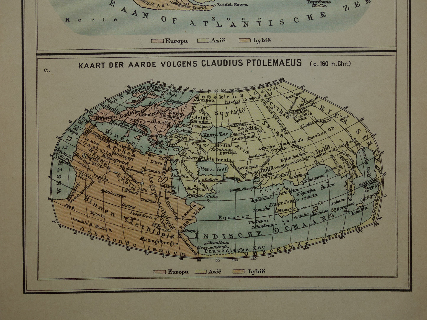 Geschiedenis van de cartografie oude kaarten van Herodotus Strabo en Ptolemaeus Kartografie Aardrijkskunde print