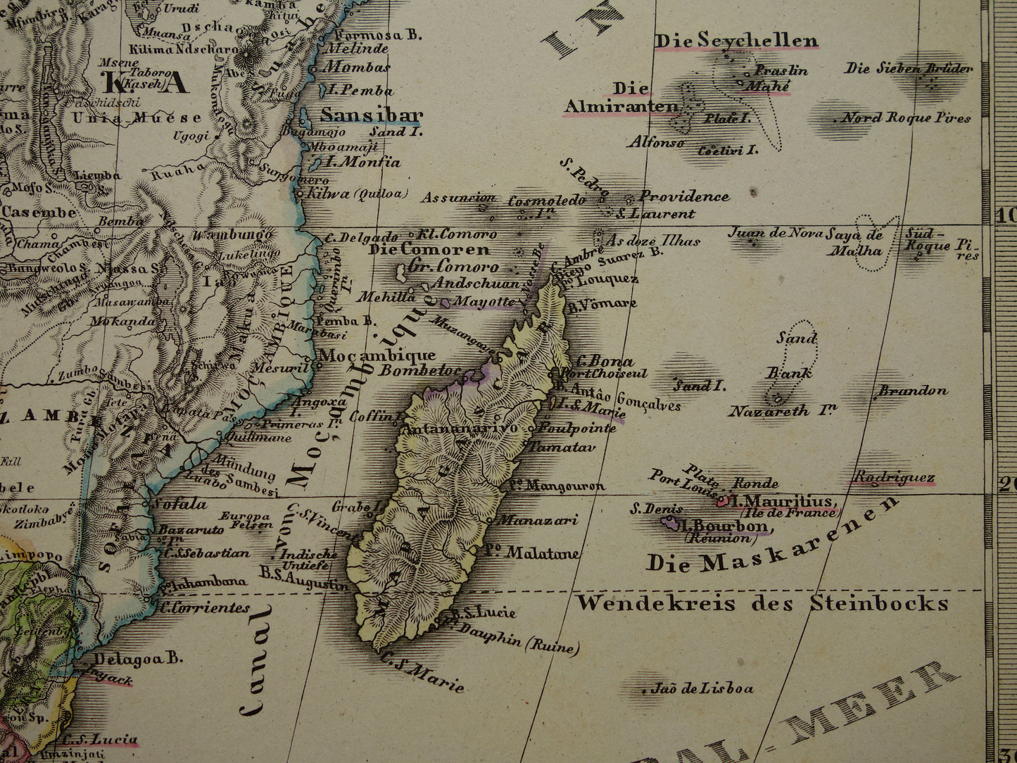 Oude kaart van Afrika in 1875 Grote originele antieke landkaart van Afrika historische kaarten
