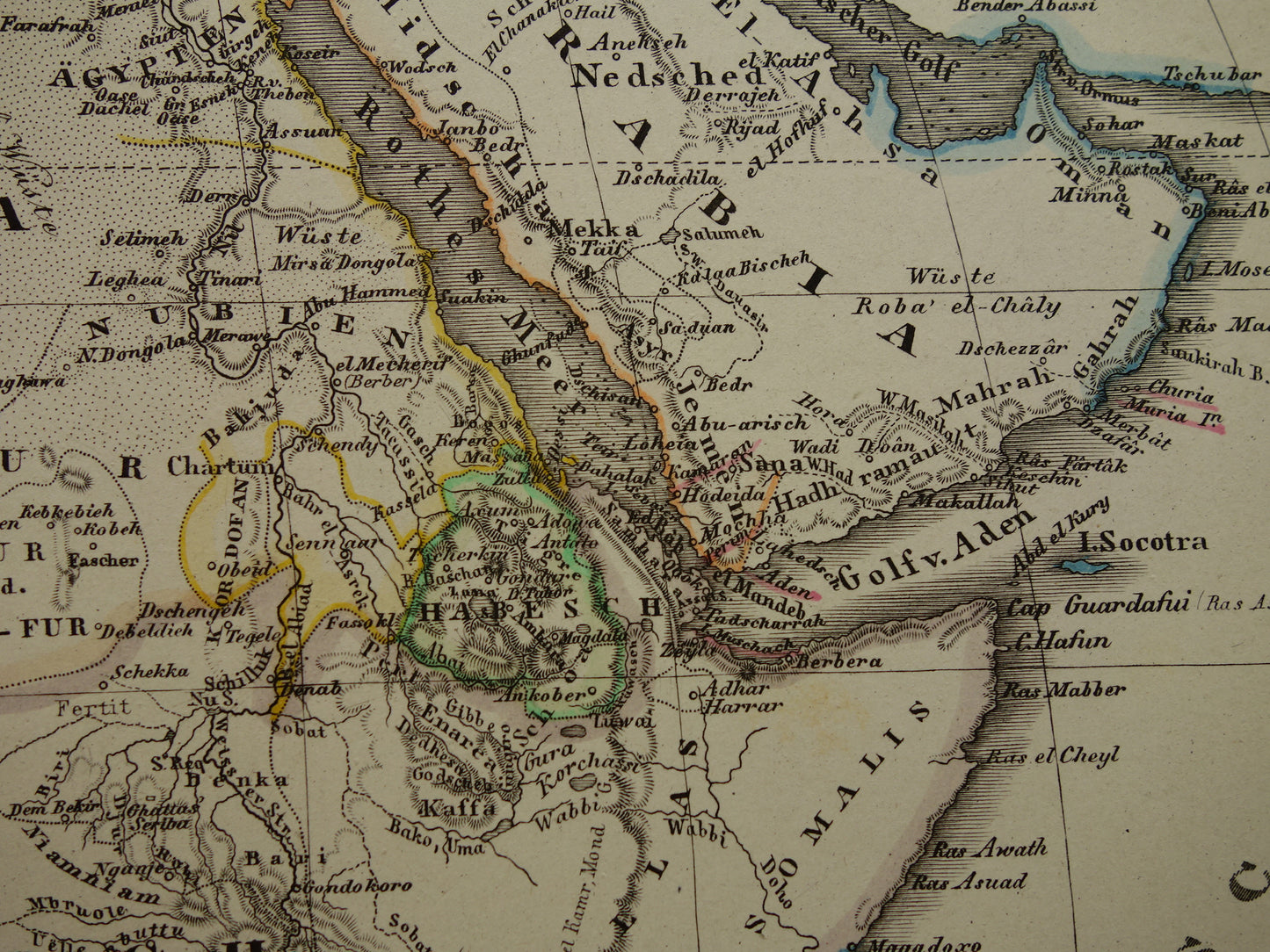 Oude kaart van Afrika in 1875 Grote originele antieke landkaart van Afrika historische kaarten