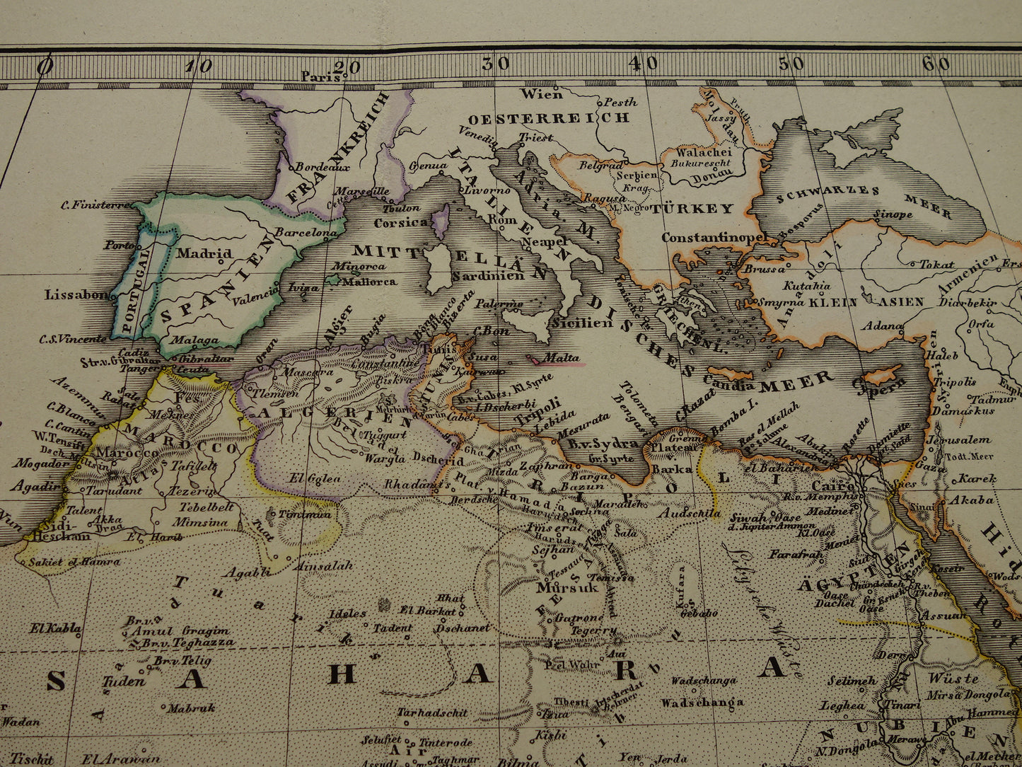 Oude kaart van Afrika in 1875 Grote originele antieke landkaart van Afrika historische kaarten
