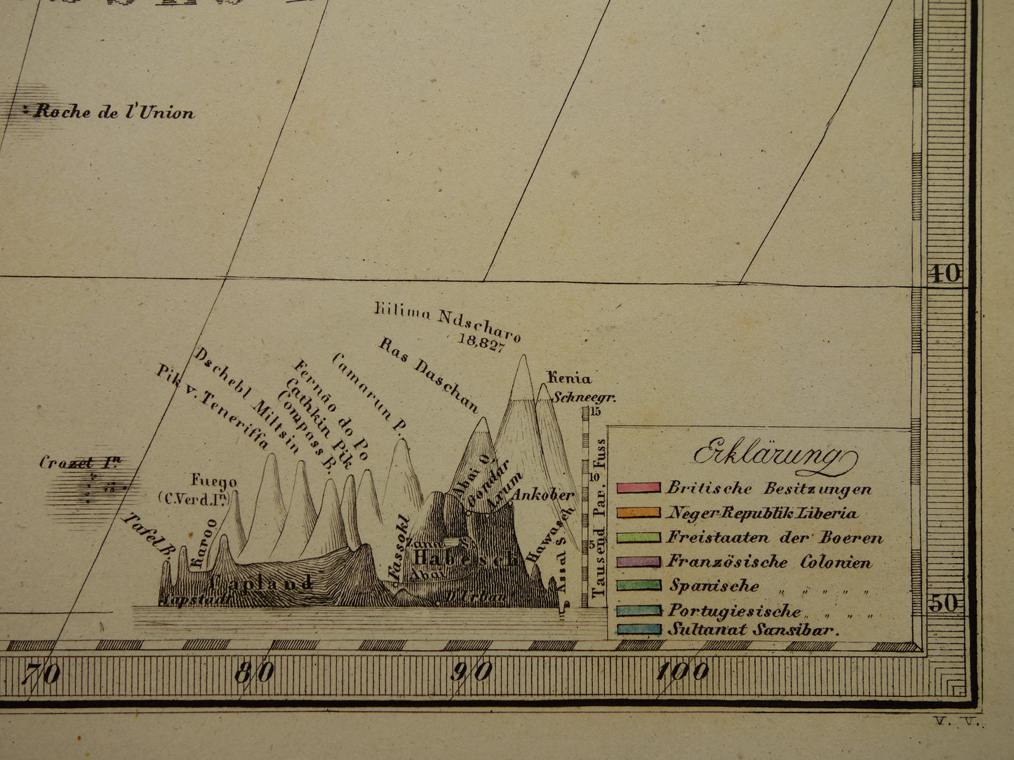 Oude kaart van Afrika in 1875 Grote originele antieke landkaart van Afrika historische kaarten