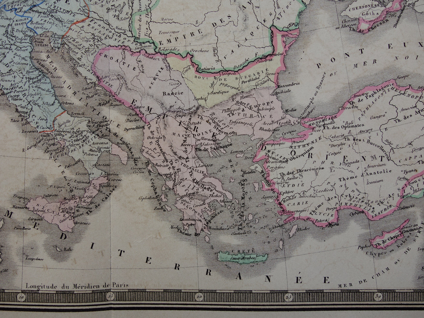 Antieke kaart van EUROPA tijdens Karel de Grote 145+ jaar oude grote landkaart van continent - originele vintage historische kaarten Rijk Carolus Magnus