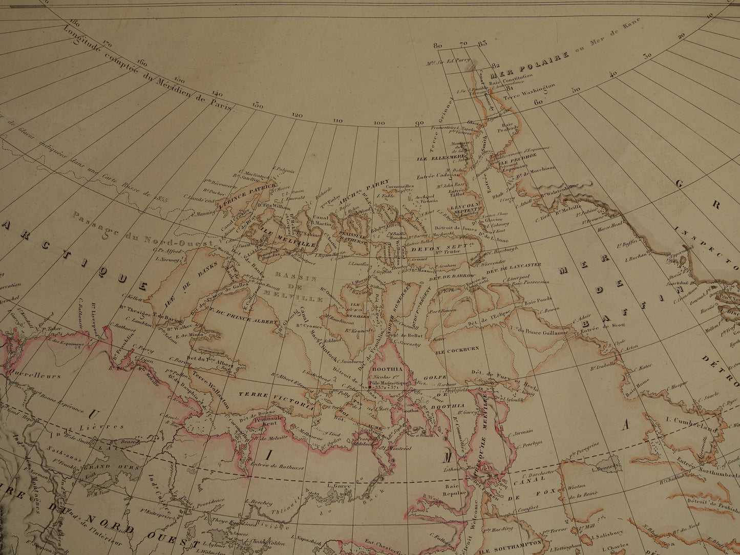 NOORD-AMERIKA grote oude kaart van VS Canada Mexico 140+ jaar oude landkaart van continent uit 1880 (circa) - originele vintage historische kaarten