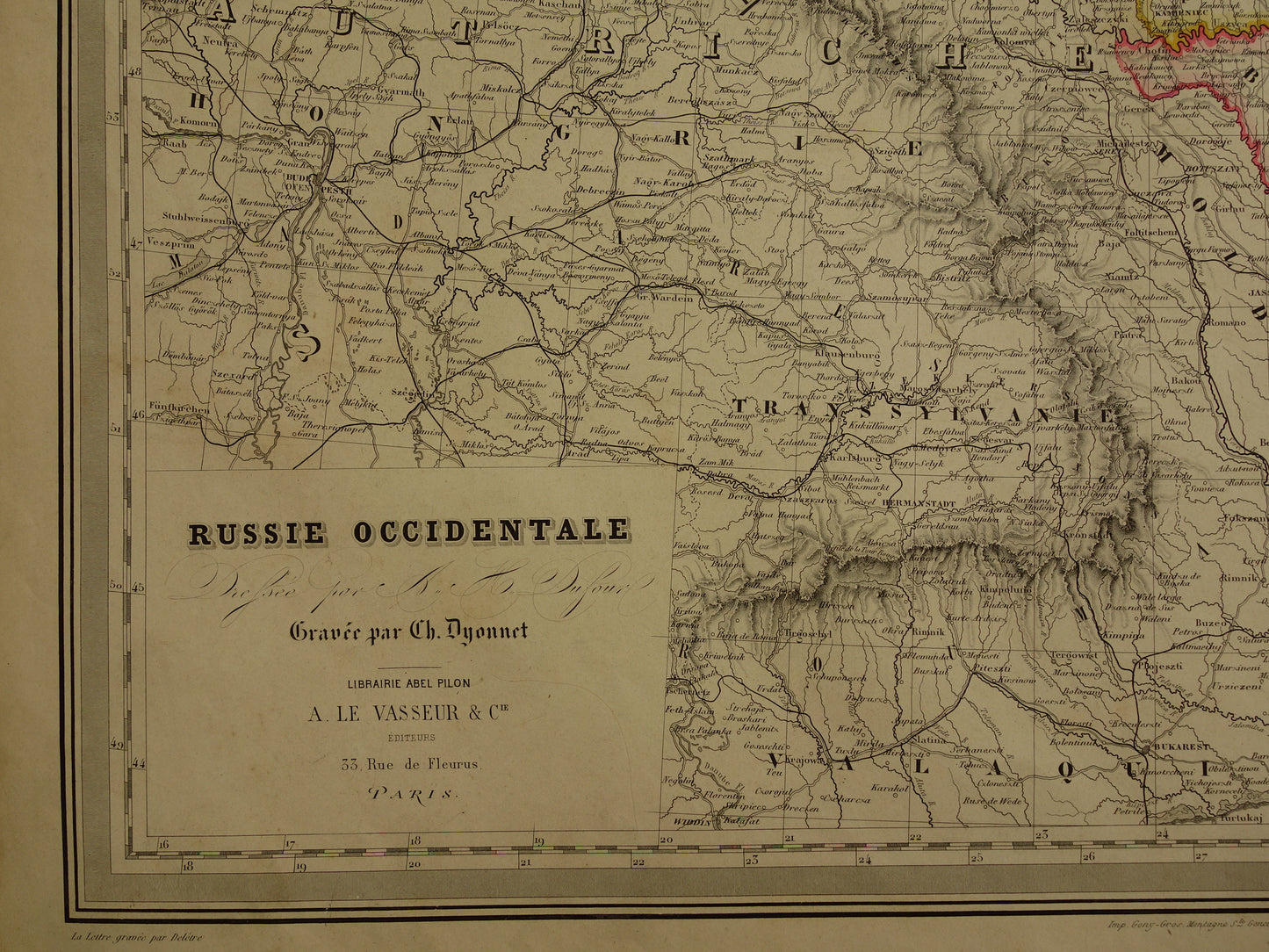 Baltische Staten oude kaart van Europees Rusland 1885 originele antieke landkaart poster Russische Rijk zeer groot formaat