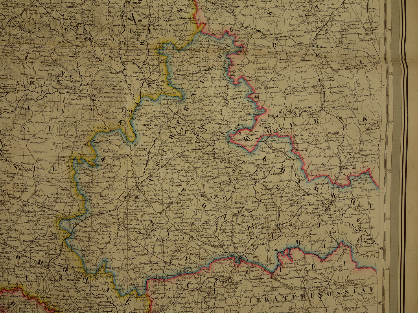 Alte Karte der baltischen Staaten und des europäischen Russlands von 1885, originale antike Karte des Russischen Reiches, sehr großes Format