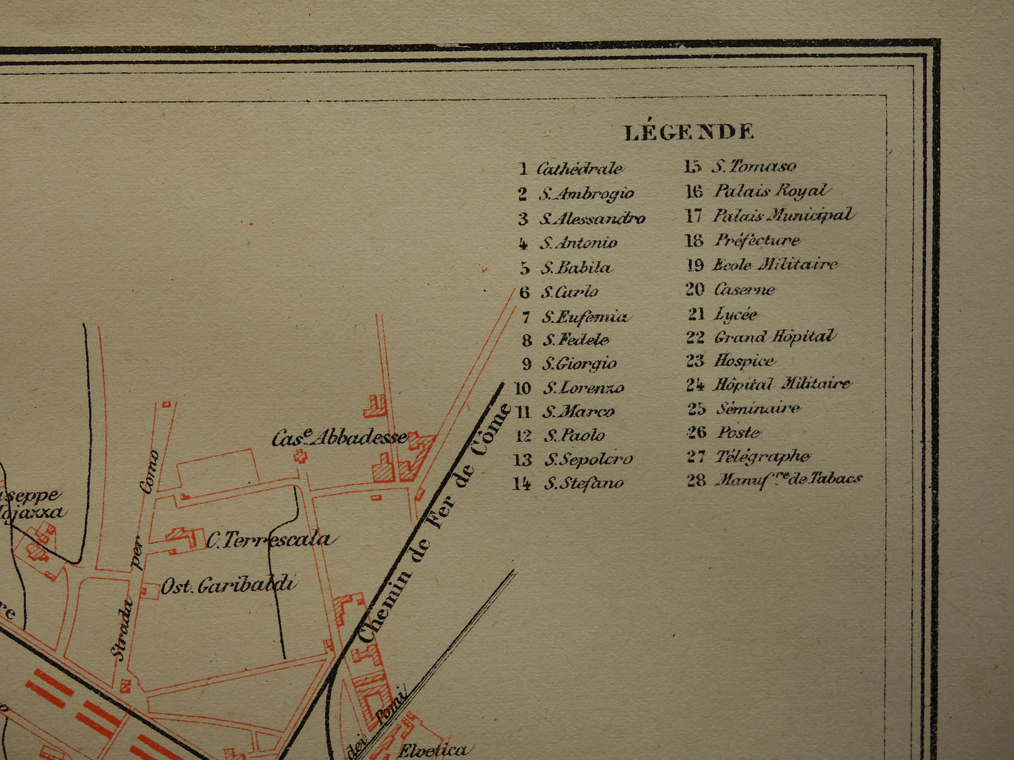 MILAAN Oude kaart van Milaan uit 1879 originele antieke Franse plattegrond historische kaarten