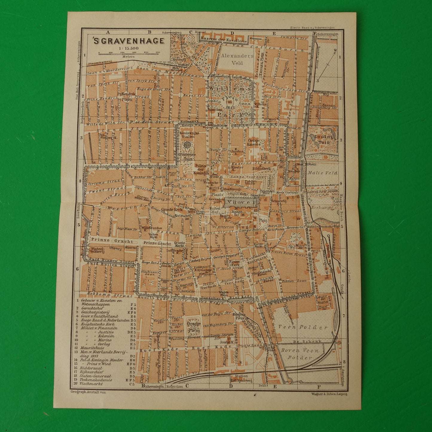 originele oude historische plattegrond van Den Haag uit 1904 winkel
