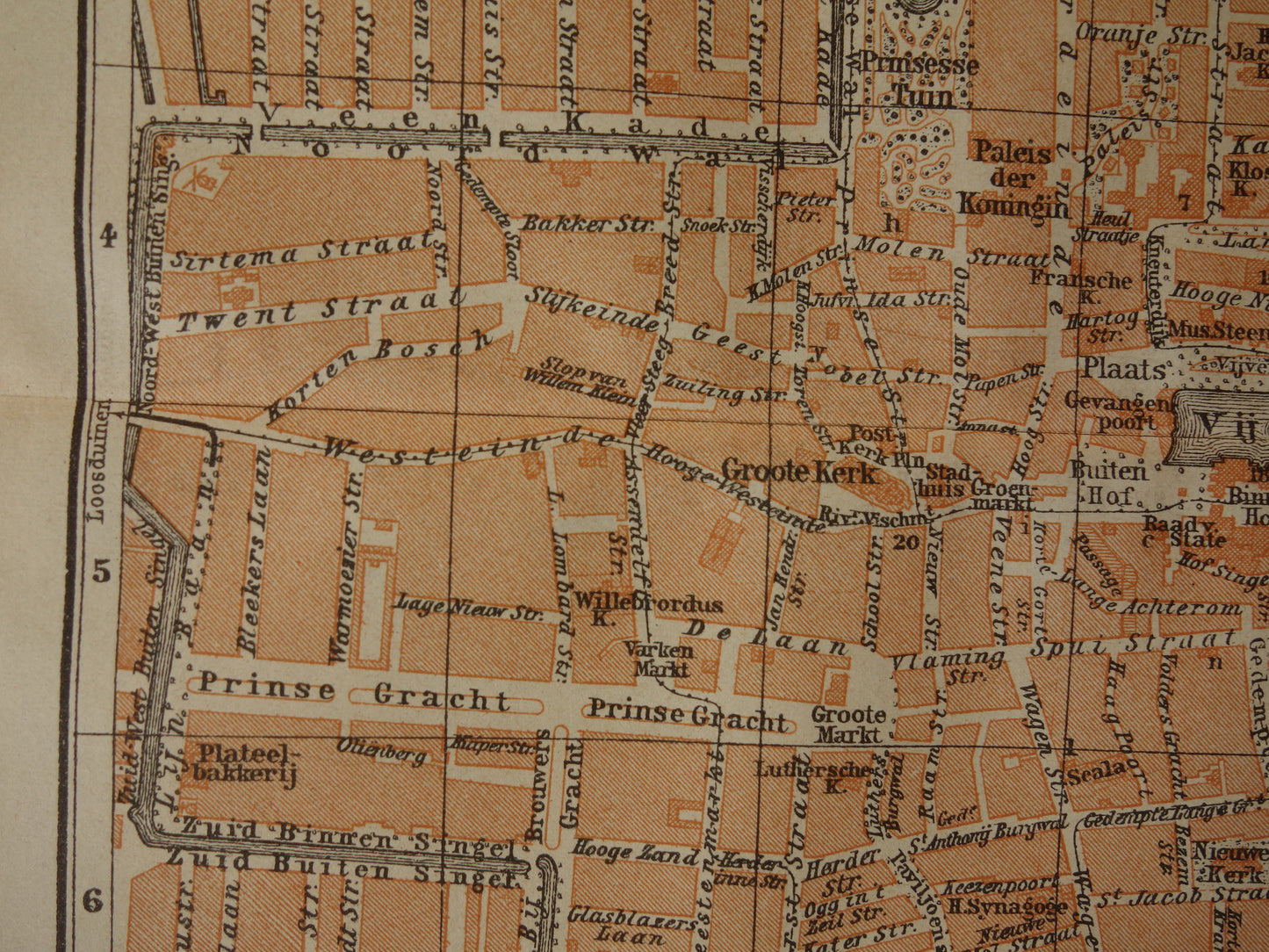 DEN HAAG oude kaart van 's Gravenhage uit 1904 kleine originele antieke plattegrond vintage landkaart