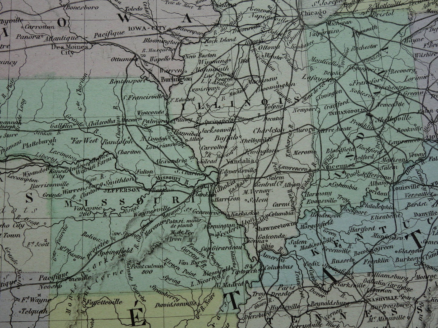 VERENIGDE STATEN antieke kaart van de VS 145+ jaar oude landkaart van Oostkust Amerika USA originele vintage historische kaarten