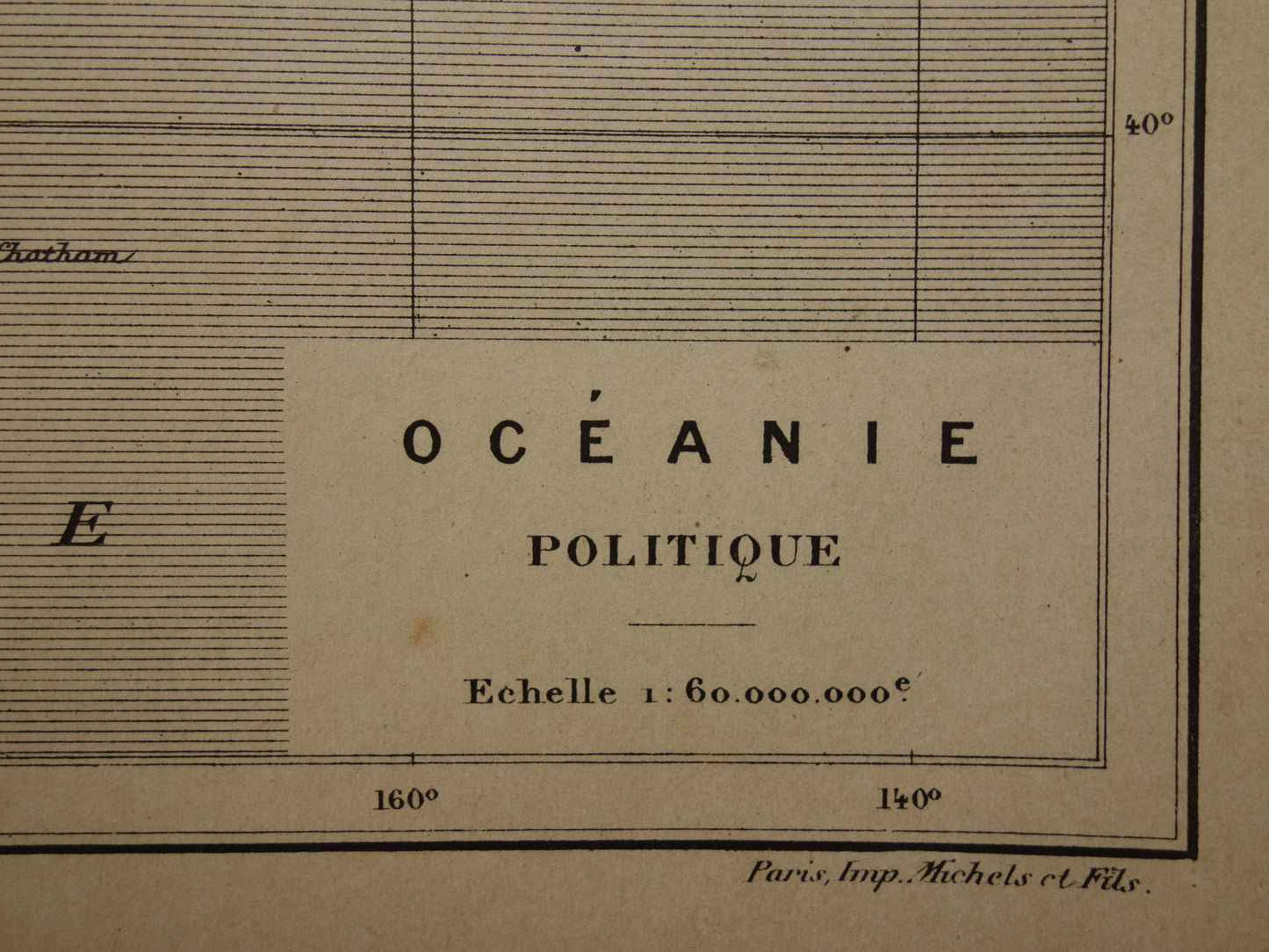 Oude landkaart van Oceanië uit 1896 originele antieke kaart Australië Indonesië Nieuw-Zeeland - Franse handgekleurde kaart