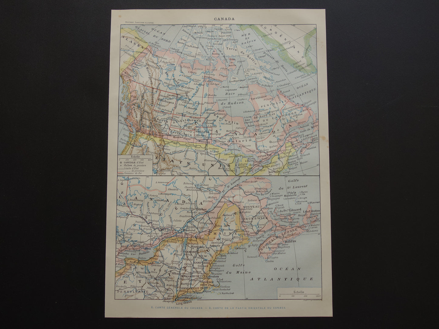 CANADA Oude landkaart van Canada uit 1902 Originele antieke kaart vintage print