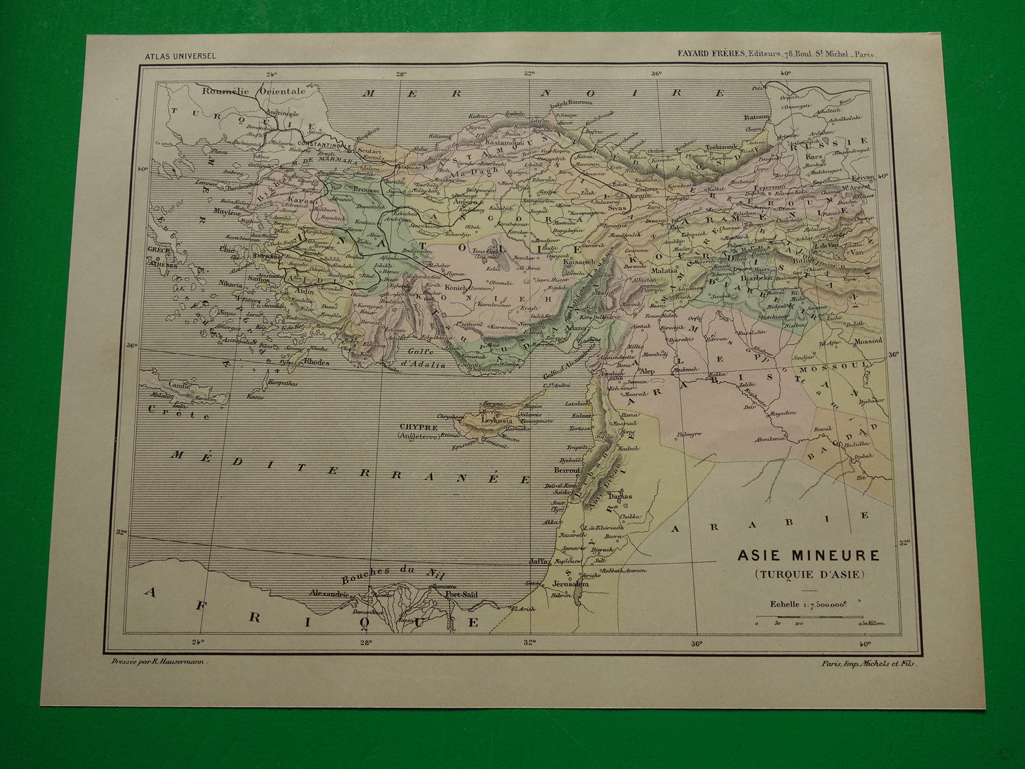 TURKIJE Oude kaart uit het jaar 1896 historische landkaart Ottomaanse Rijk antieke vintage kaarten