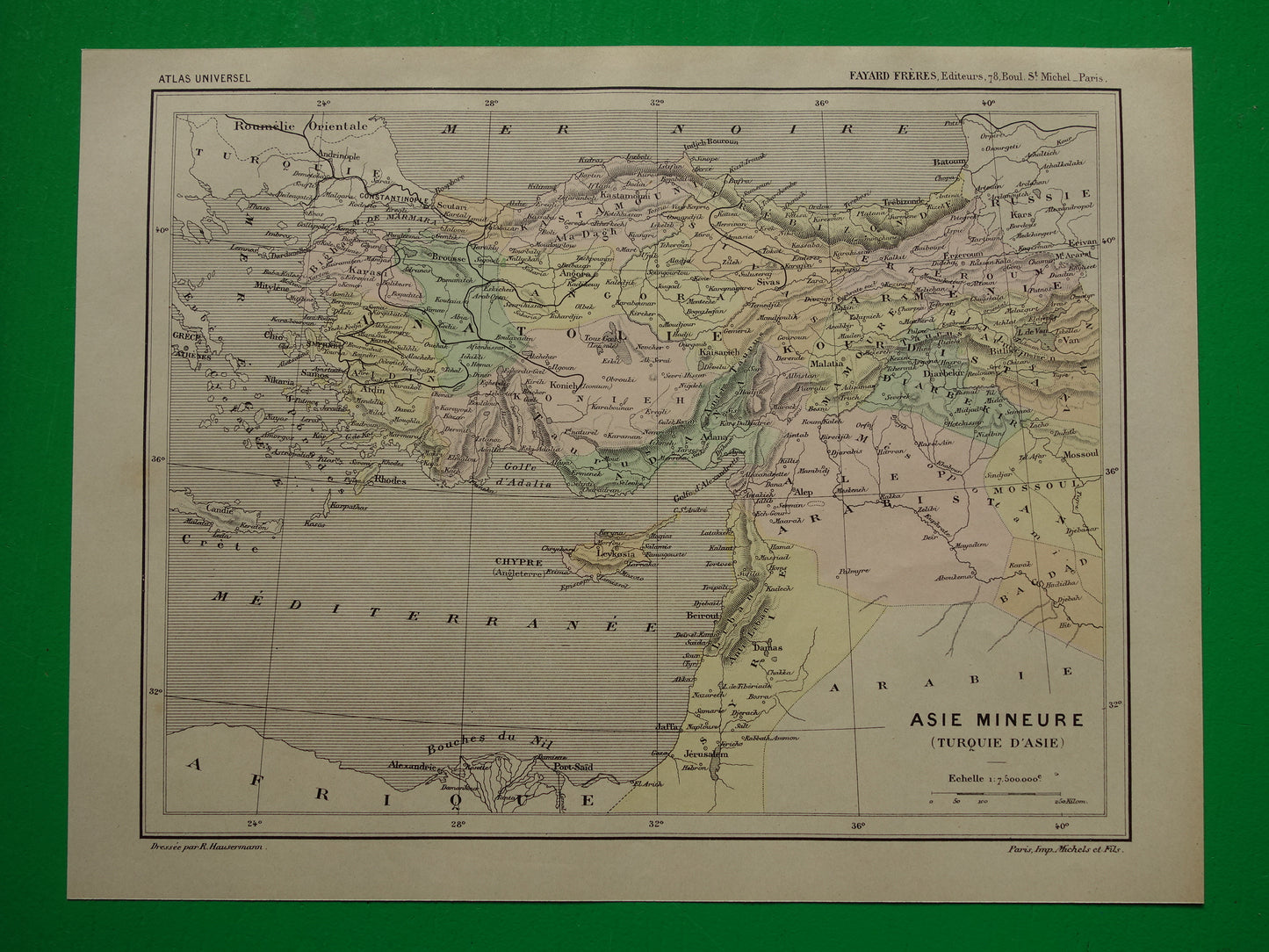TURKIJE Oude kaart uit het jaar 1896 historische landkaart Ottomaanse Rijk antieke vintage kaarten
