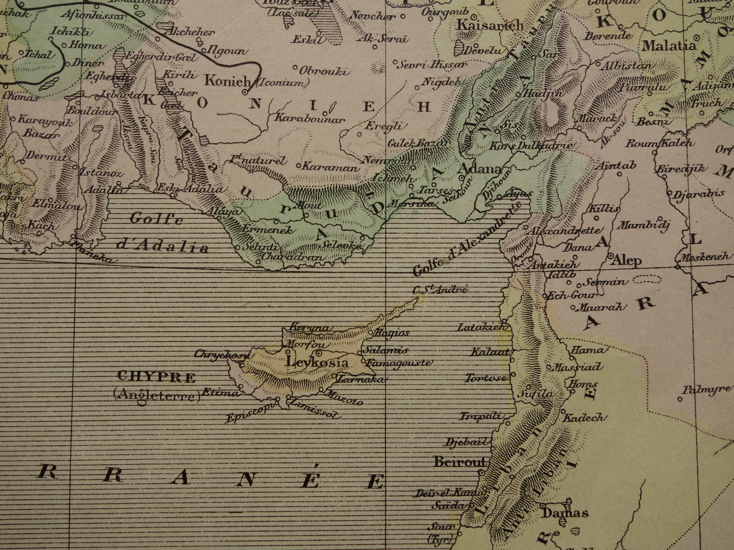 TURKIJE Oude kaart uit het jaar 1896 historische landkaart Ottomaanse Rijk antieke vintage kaarten