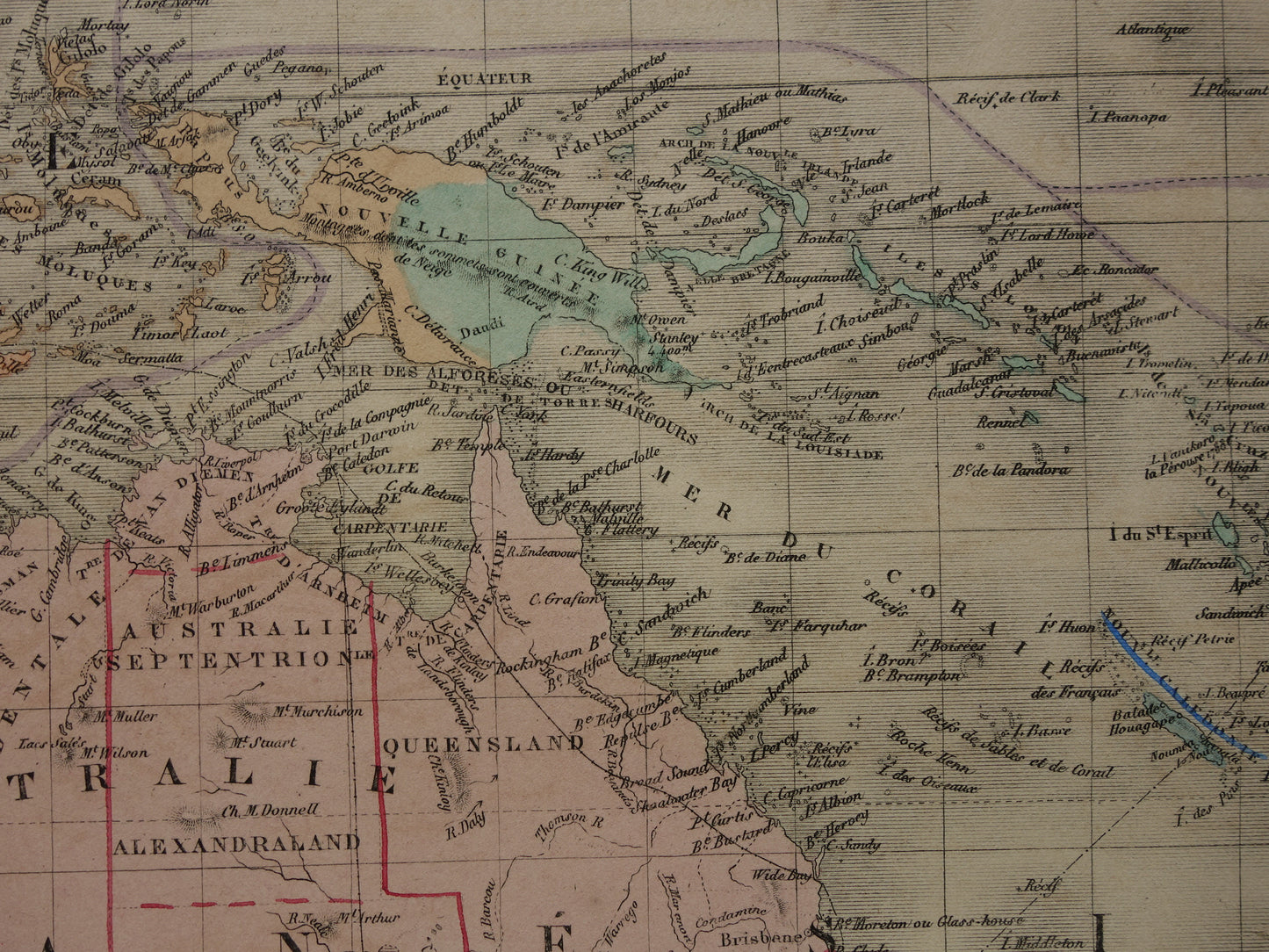 OCEANIË antieke kaart van Australië Nieuw-Zeeland 140+ jaar oude landkaart van Oceanie continent met Indonesië Grote originele vintage historische kaarten