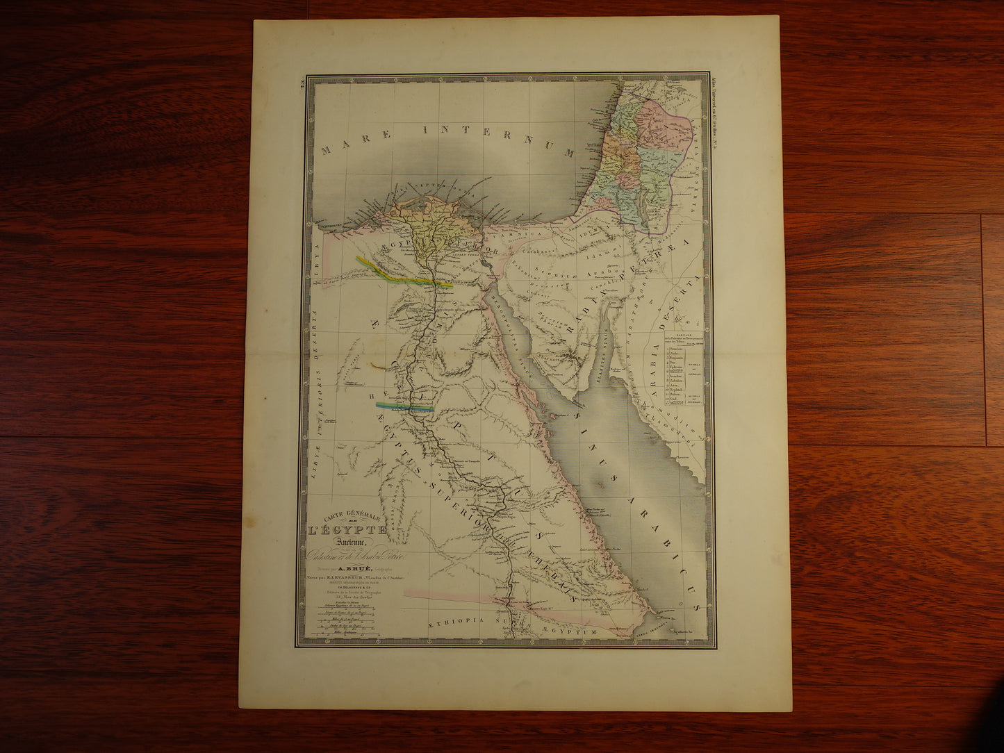 EGYPTE oude kaart van Egypte en Palestina in de oudheid Grote antieke landkaart van het Oude Egypte - vintage poster