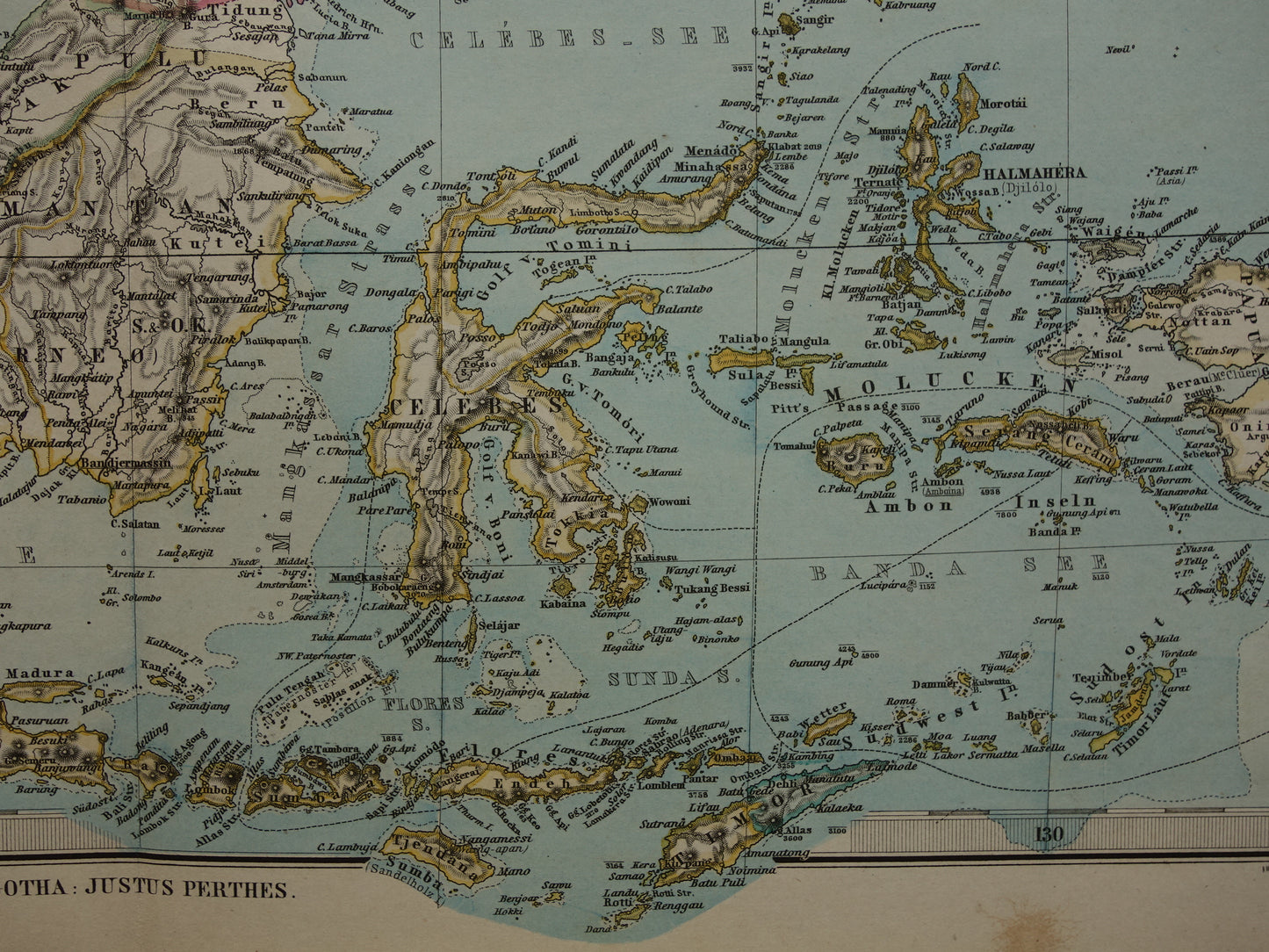 INDONESIË antieke kaart van Indonesië Filipijnen Zuidoost-Azië 1885 Mooie originele oude landkaart van Batavia Atjeh Java
