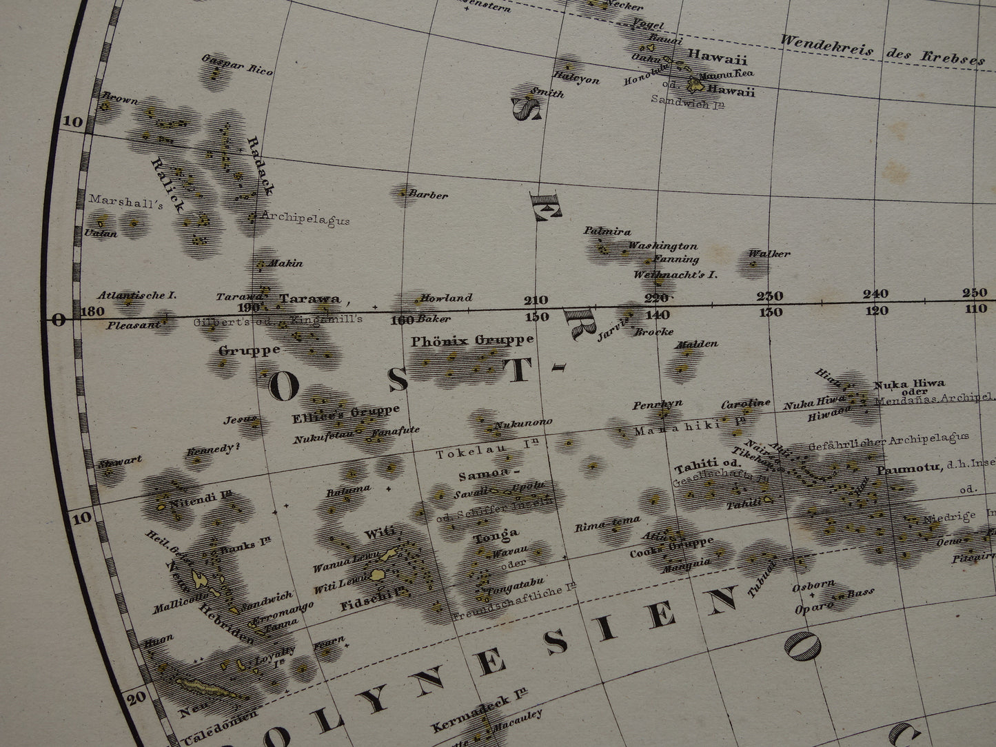 AMERIKA antieke kaart van Westelijk Halfrond originele 145+ jaar oude landkaart van Noord- en Zuid-Amerika Polynesië Wereldkaart