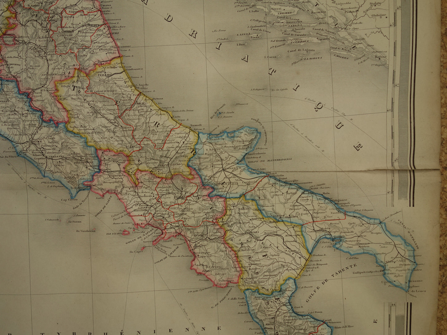 Grote oude landkaart van Italië 1886 originele antieke kaart van Koninkrijk Italië 60 x 82 te koop vintage poster