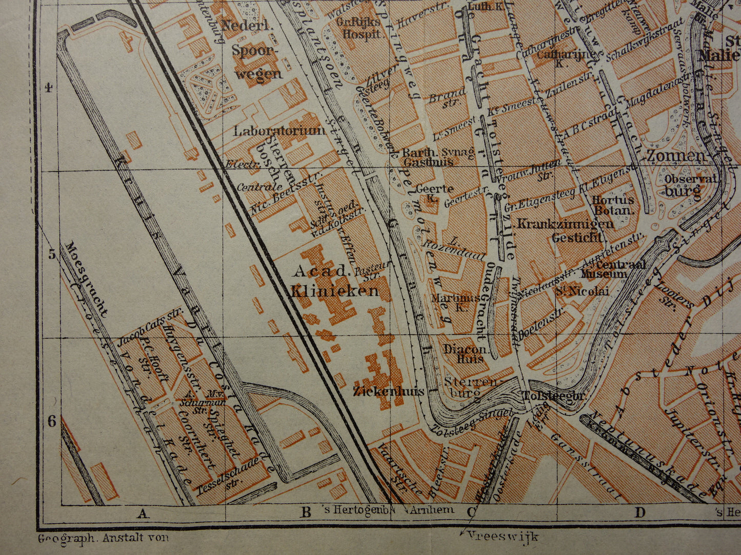 UTRECHT oude kaart van Utrecht uit 1927 kleine originele antieke plattegrond vintage landkaart