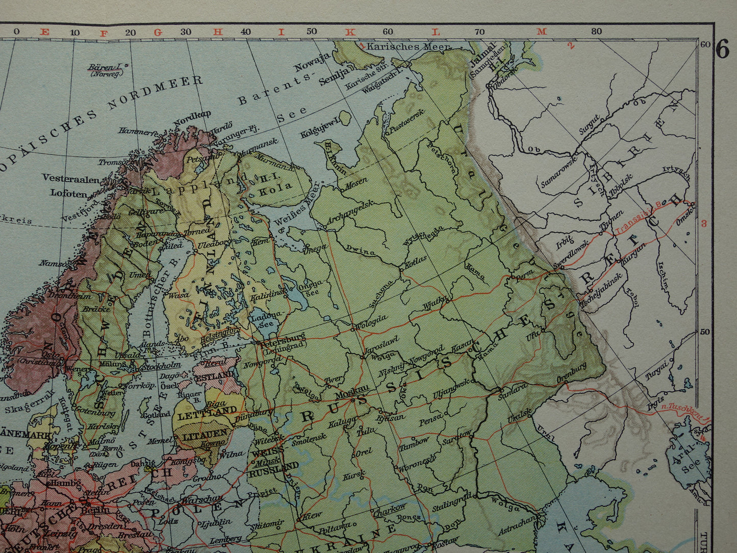 EUROPA Vintage landkaart van Europa uit 1928 originele oude kaart Europa historische kaarten
