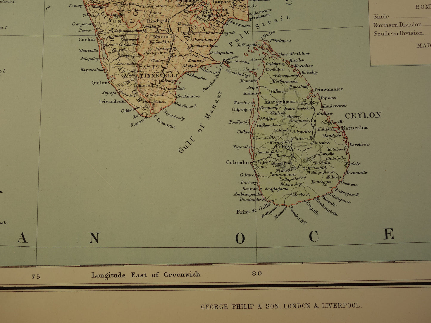 Oude landkaart van India uit 1890 originele Engelse antieke poster Brits India Vintage grote kaart Delhi