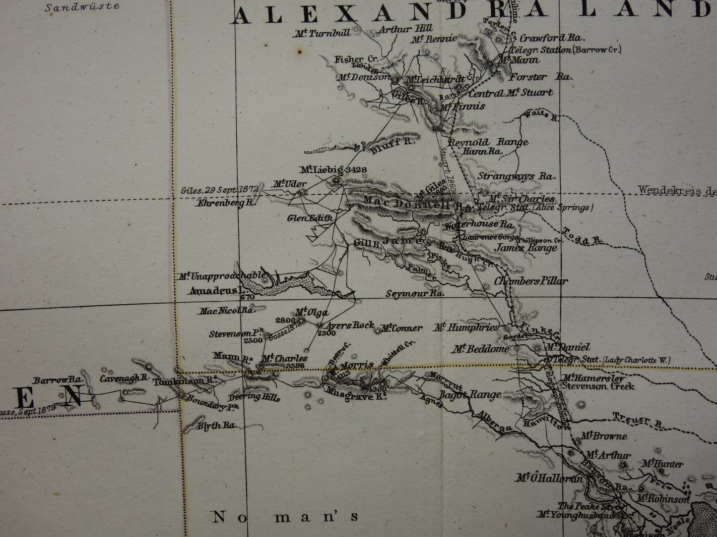 Vintage landkaart van Australië uit 1877 originele oude antieke kaart Sydney Melbourne Perth historische kaarten