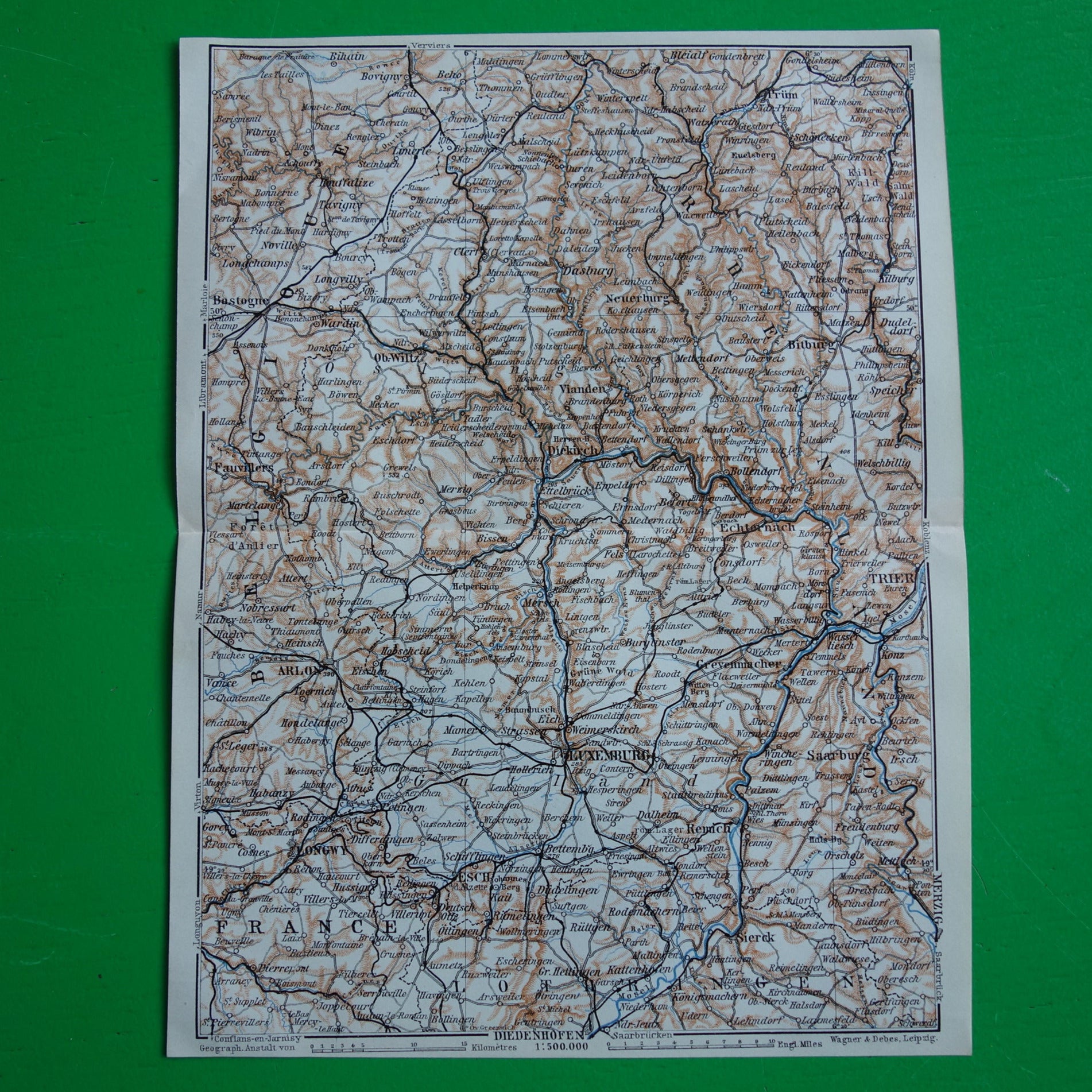 vintage landkaarten Luxemburg kopen