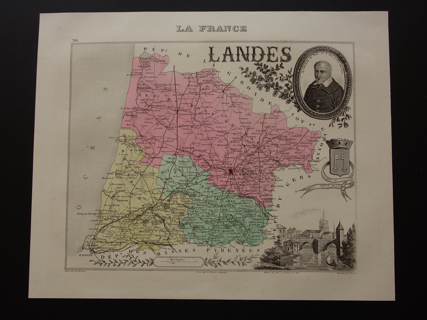 departement Landes Frankrijk kaart