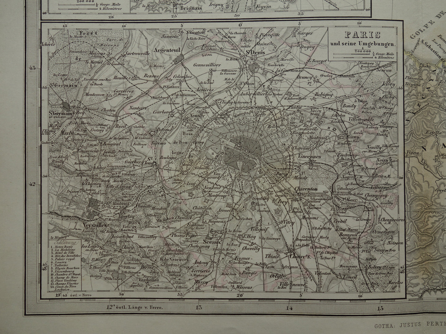 FRANKRIJK Grote oude kaart van Frankrijk 1863 originele antieke landkaart poster 74x89 cm met jaartal