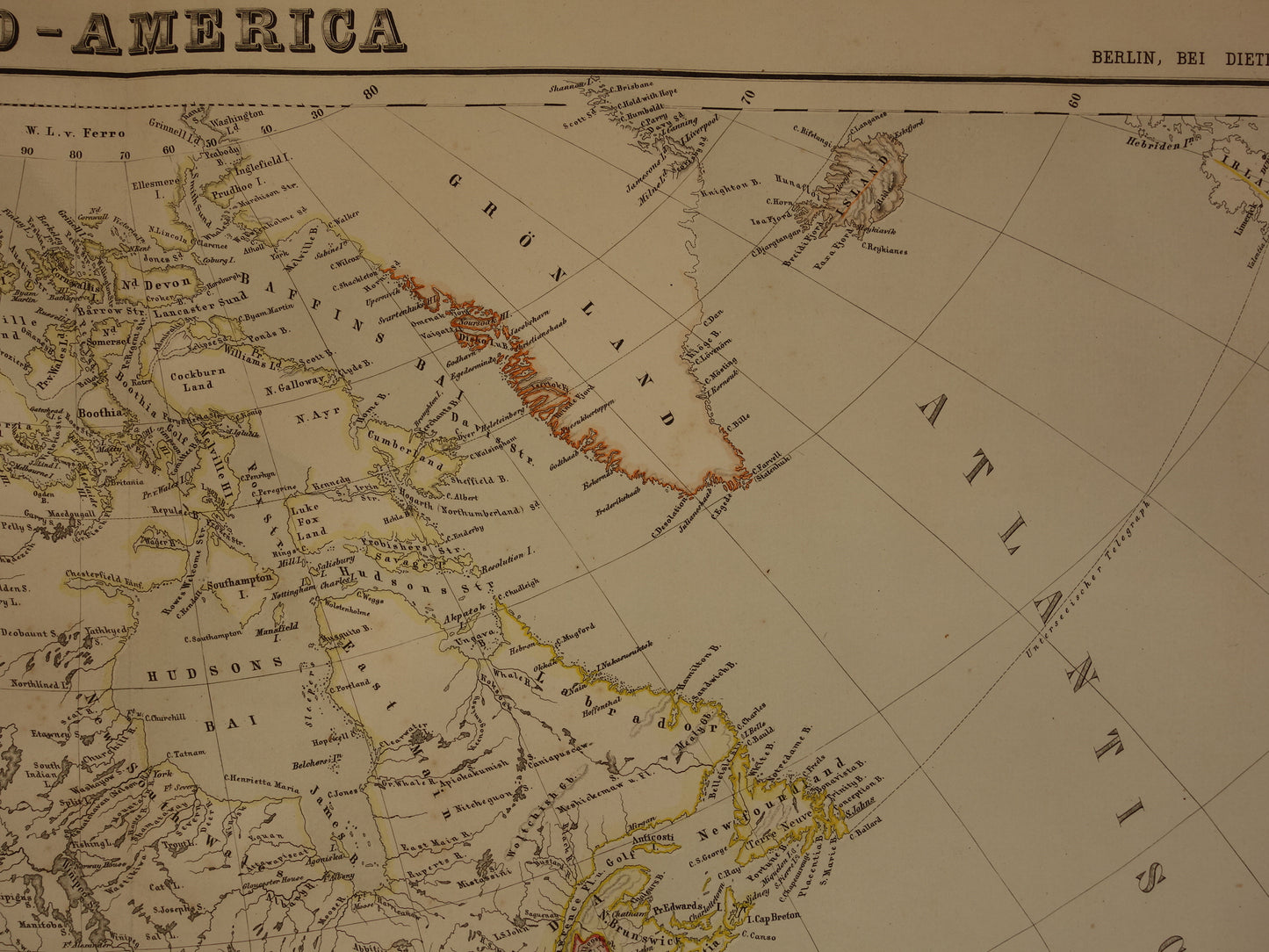 NOORD-AMERIKA antieke landkaart uit 1860 van VS Canada Mexico oude kaart originele vintage historische kaarten