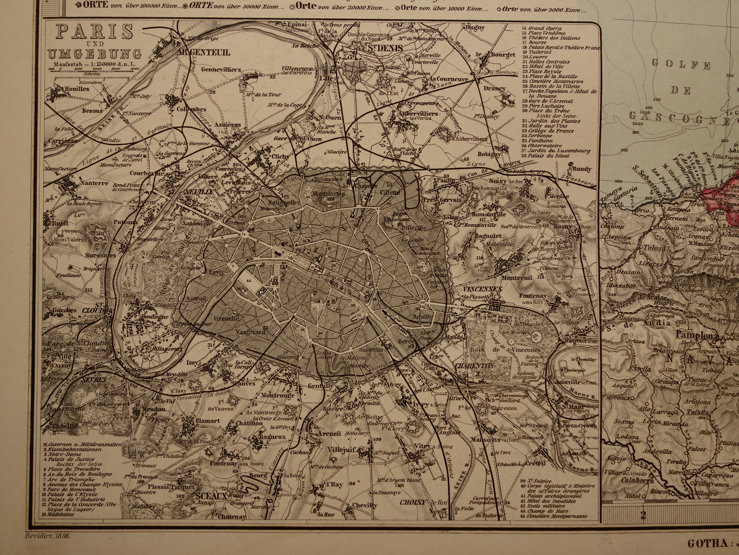 Grote oude landkaart van Frankrijk 1886 originele antieke kaart 74 x 92 cm met jaartal vintage landkaarten