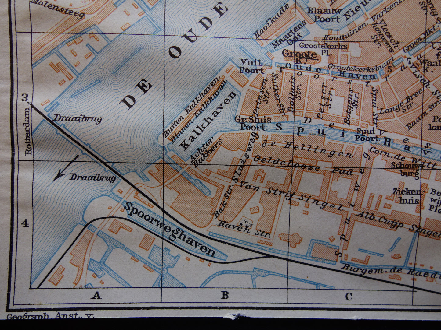 DORDRECHT oude plattegrond van Dordrecht uit 1927 kleine originele vintage kaart Nederland