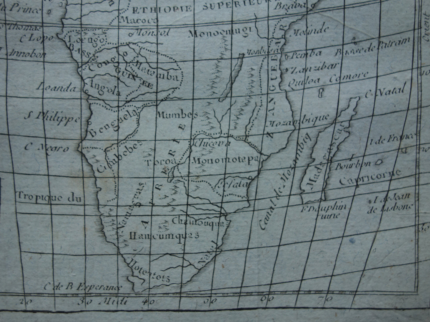 AFRIKA oude kaart uit 1793 originele antieke Franse kleine landkaart continent