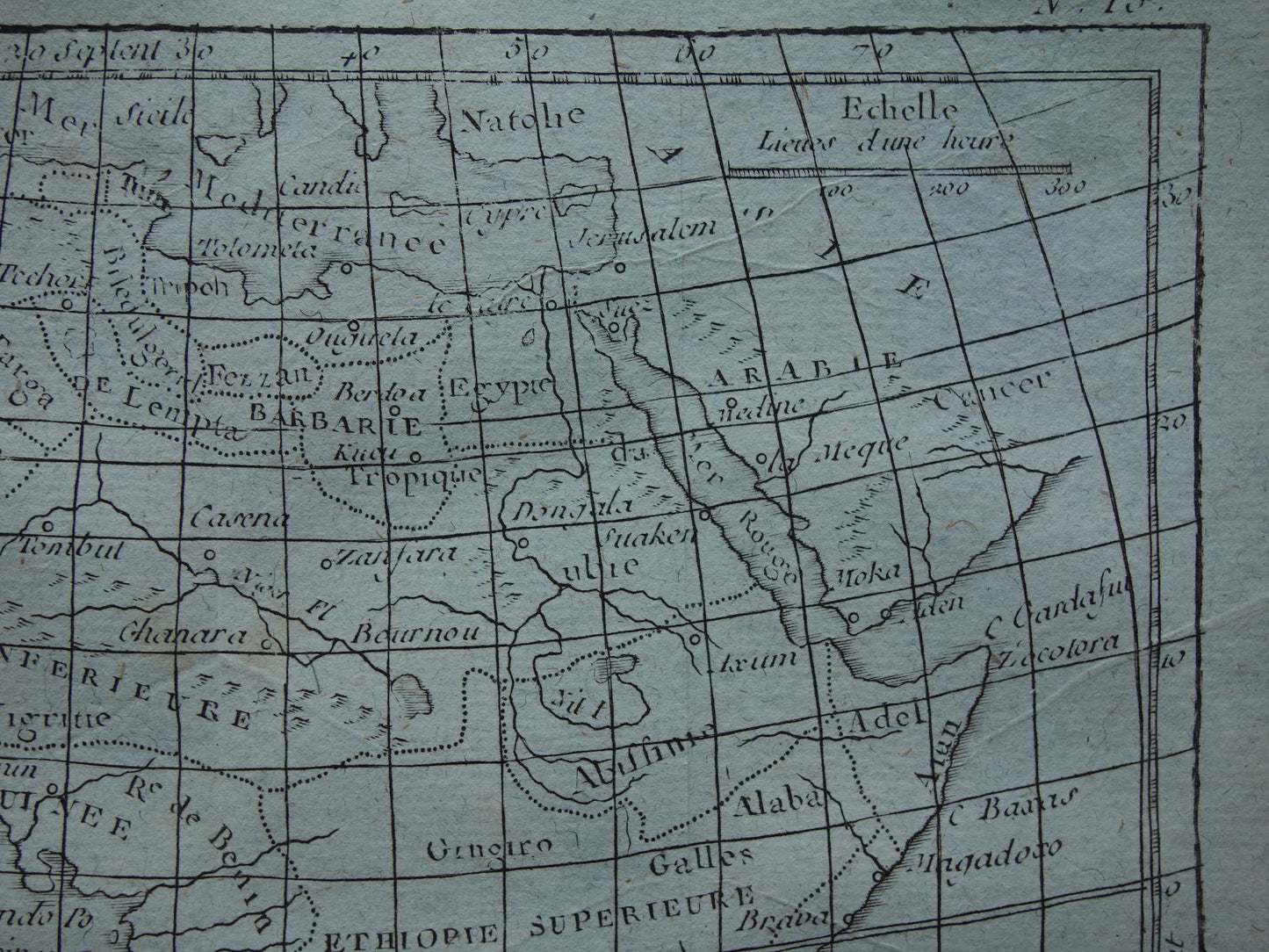 AFRIKA oude kaart uit 1793 originele antieke Franse kleine landkaart continent