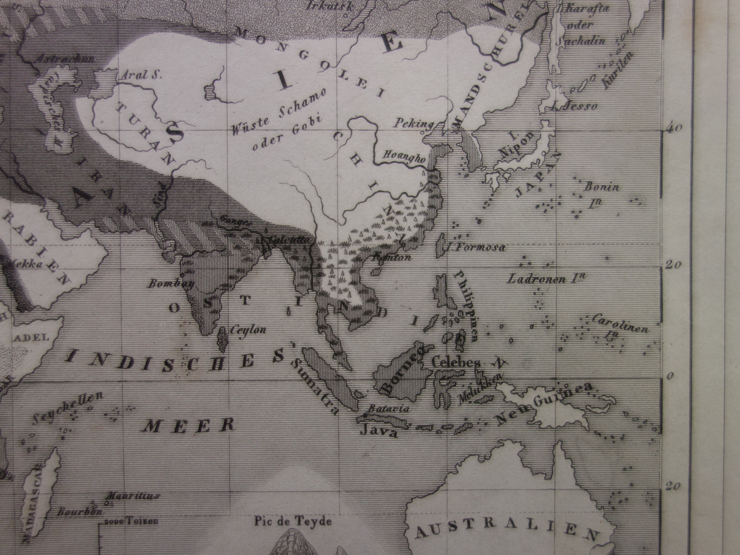 Antieke WERELDKAART oude kaart van de Wereld uit 1849 Landbouw Gewassen Agricultuur