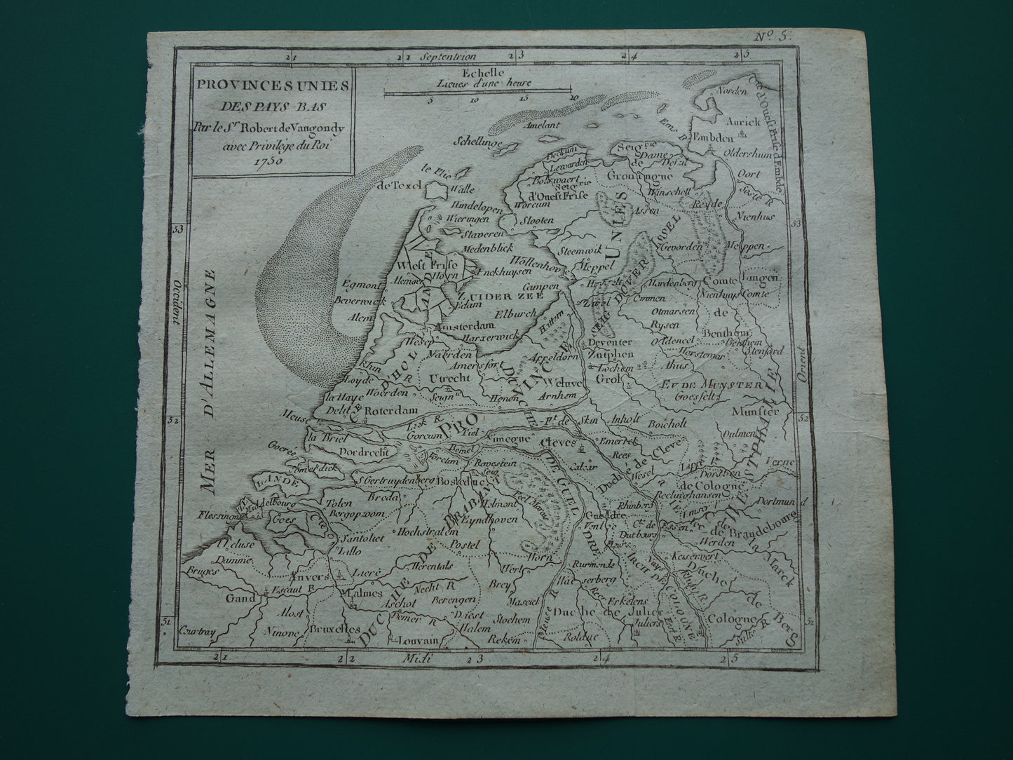 230+ jaar oude landkaart van Nederland 1793 originele antieke kaart Holland klein formaat